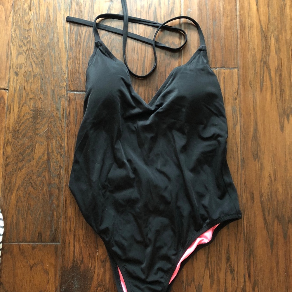 VS Black One-Piece Swimsuit with Ruched Bottom